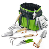 WORKPRO 8-piece garden tools set with wooden handles for durable, comfortable gardening