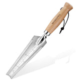 WORKPRO garden trowel with wood handle for precise planting and comfortable grip.