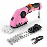 WORKPRO pink ribbon cordless grass trimmer shown for easy lawn edging and hedge shaping