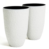 Worth Garden tall planter 21in white silhouette, ideal for porch display.