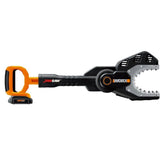 WORX Jawsaw bar retracted for safe storage and ground cutting.