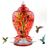 WOSIBO hummingbird feeder in red firework glass for vibrant garden color