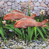 Wosuine garden statuary pair of koi fish for outdoor display and curb appeal