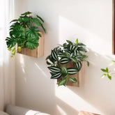 WOYOO wood wall planter vase with artificial plants adds natural greenery to any living space.
