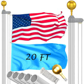 Wphold flagpole kit 20ft in-ground installation for easy outdoor display