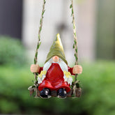 WSHMZYHOME gnome on swing closeup adds whimsical charm to outdoor spaces.