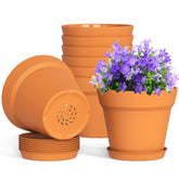 WSMKSZ 4-inch plastic plant pot with drainage holes for healthy watering