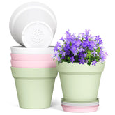 WSMKSZ 5-inch plastic plant pot with drainage holes for seedlings.