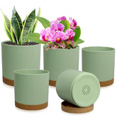 WSMKSZ 4-inch cylindrical pot with drainage holes for indoor plants