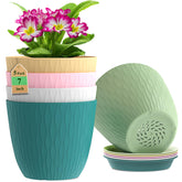 WSMKSZ 7 inch ripple plant pot enhances indoor gardening aesthetic