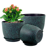 WSMKSZ large flower pot 12 inch front view with black-green speckles for stylish indoor displays