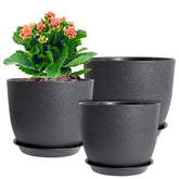 WSMKSZ 10-inch plant pot side view with drainage hole for indoor plants