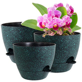 WSMKSZ 12-inch self-watering planter with mesh drainage for balconies