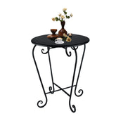 Wtiujhg small patio side table round metal surface ideal for drinks outdoors