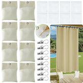 WUBOECE 8-pack outdoor curtain weights stabilize drapes in windy weather.