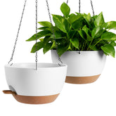 WUCEIAUU 13-inch hanging planter with self-watering base for low-maintenance greenery.
