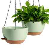 WUCEIAUU 13-inch self-watering hanging planter set for indoor and outdoor use