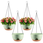 WUCEIAUU 4-piece hanging planters with self-watering base for low-maintenance greenery.