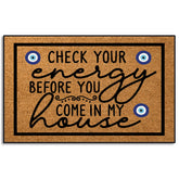 Wulidrom Check Your Energy front door mat for a welcoming entry and easy footwear management.