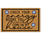 Wulidrom faux coir doormat at front door with durable, non-slip grip.