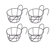 WWahuayuan round hanging planter on a balcony rail, sturdy and weather-resistant.