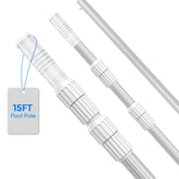 WXFANA 15ft pool pole extended for versatile reach across pools.