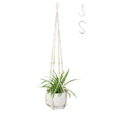 WXS-CHALL 43 inch macrame plant hanger in ivory for chic decor.