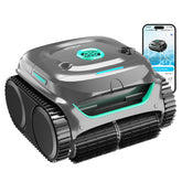WYBOT C2 cordless pool cleaner on pool floor, with strong suction.