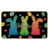 Wylumen Welcome Easter Bunny Eggs Doormat keeps dirt at bay at the entry.