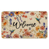 Wylumen Wildflower Welcome Doormat 17x29 with non-slip backing for indoor and outdoor entrances