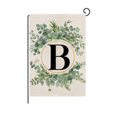 Wyooxoo monogram B floral garden flag front view, durable and fade-resistant fabric