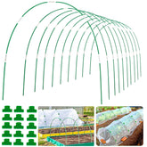 WYRJXYB greenhouse hoops provide sturdy frame support for row covers.