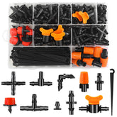WZFLRUA 220-piece drip kit layout for quick irrigation setup and expansion