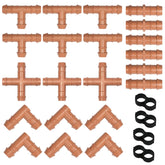WZFLRUA half-inch drip fittings kit overview for versatile irrigation layouts.