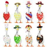 X-Kingsun Valentine's Day goose outfit on porch adds seasonal charm.
