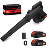 Xamanabu cordless leaf blower with twin 24V batteries for extended runtime.