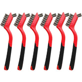 XDMTWLKJ 6-piece wire brush set with stainless bristles for tough cleaning tasks.