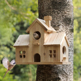 XDYGHH bird house cedar hanging design for outdoor durability and weather resistance