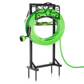Xeapoms heavy-duty hose holder base stabilizes in the lawn.