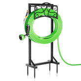 Xeapoms heavy-duty hose holder with stable base keeps hoses neatly organized outdoors.