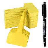 Xgunion plant labels 200pcs yellow T-type tags for clear seedling labeling