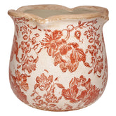 Xiaan Jiaju Country Farmhouse Planter front view with red flower, great for spring display