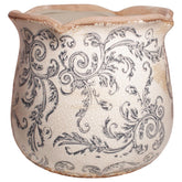Xiaan Jiaju crackle glaze plant pot in gray enhances indoor decor with vintage charm.