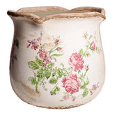 Xiaan Jiaju shabby chic flower pot pink rose closeup for indoor display