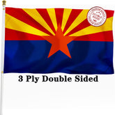 XIFAN Arizona flag 3x5ft, double-sided print, visible from both sides, for indoor and outdoor display.