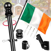 XIFAN Ireland flag with 6ft pole for outdoor display
