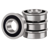 XIKE flanged ball bearing fits 5/8 inch shaft and 1-3/8 inch hub, ready for assembly.