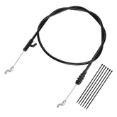 XIKOBY control cable closeup shows robust rubber and stainless steel for lasting mower control.