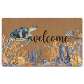 XLDLIOO Beach Welcome Doormat with coastal pattern traps dirt at the entry