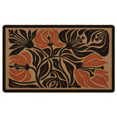 XLDLIOO boho door mat with floral pattern catches dirt at the front door.